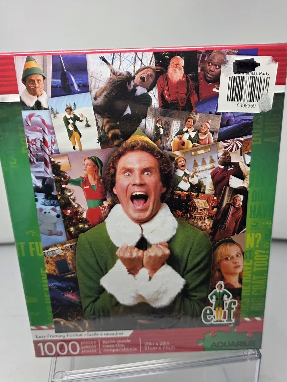 New! Aquarius Elf The Film Collage 1000pc Puzzle - Christmas Holiday